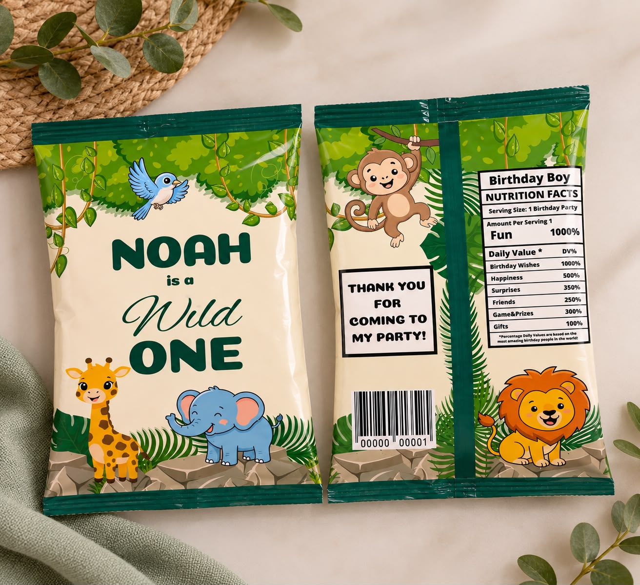 Jungle party favour