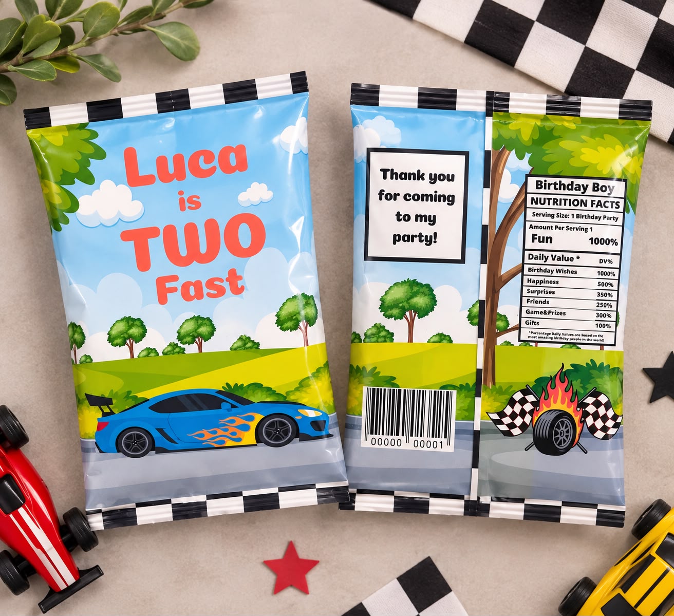 Two Fast party favour